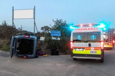 Un'immagine dell'incidente tra Budoni e Agrustos