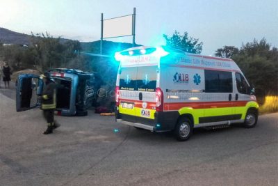 Un'immagine dell'incidente tra Budoni e Agrustos