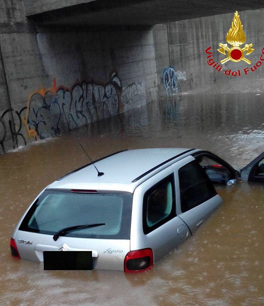 Nubifragio a Macomer: anziano bloccato nel sottopasso ferroviario soccorso dai VVF