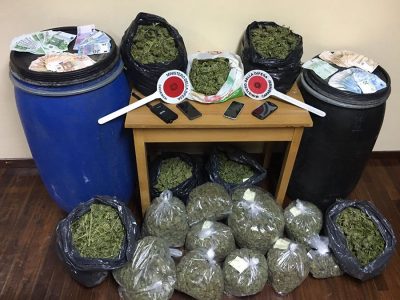 La droga sequestrata dai Carabinieri
