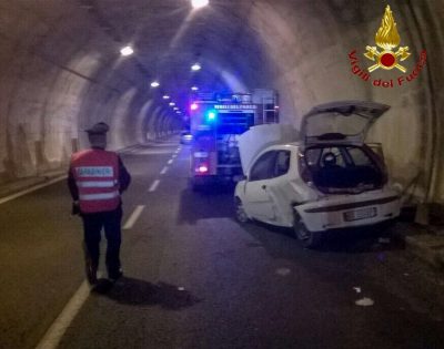 La Punto dopo l'incidente