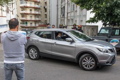 L'auto a bordo della quale è stato portato via Pietrino Floris (foto S.Novellu)