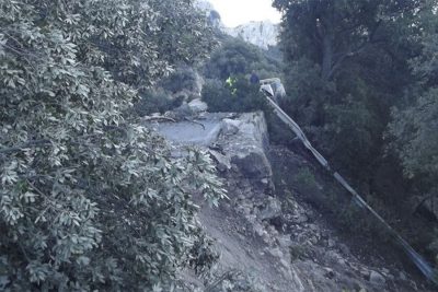 I danni della frana sull'Orientale Sarda