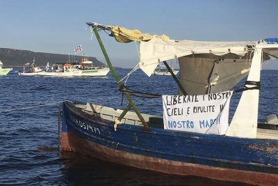 La protesta dei pescatori a Oristano