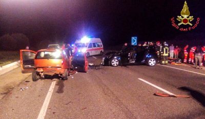 Le auto dopo l'incidente