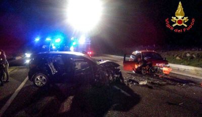 Le auto dopo l'incidente