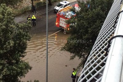 Nuoro. Strade allagate (foto Cronache Nuoresi)