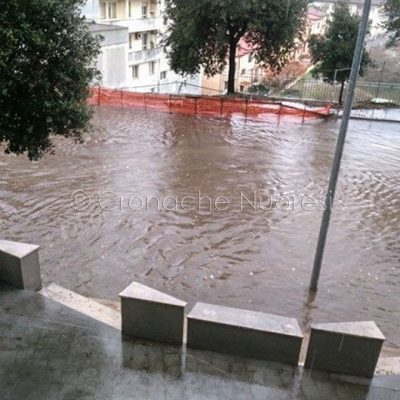 Nuoro. Strade allagate (foto Cronache Nuoresi)