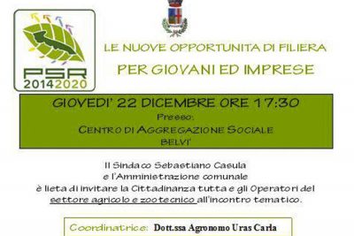 La locandina dell'incontro in programma domani a Belvì.