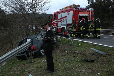 La scena dell'incidente mortale sulla SS129 (foto S.Novellu)