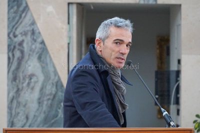 L'intervento di Gianpietro Gusai nel carcere di Badu 'e Carros (foto S.Novellu)
