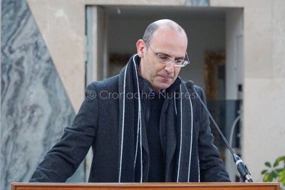 L'intervento di Leonardo Moro nel carcere di Badu 'e Carros (foto S.Novellu)