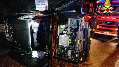 Il Nissan Patrol dopo l'incidente