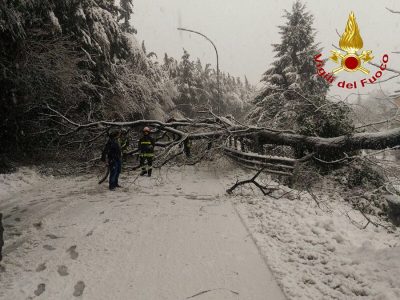 Intervento dei Vigili del fuoco sulle strade della Barbagia