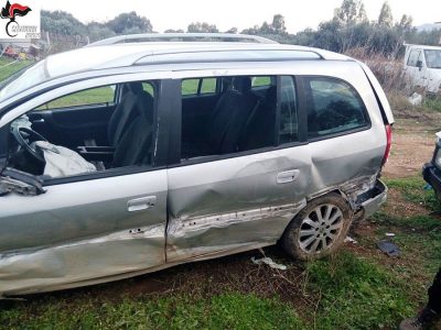 La Opel Zafira dopo l'incidente