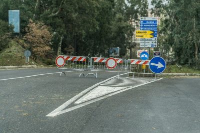 Deviazione del traffico in entrata a Nuoro per frana (foto S.Novellu)