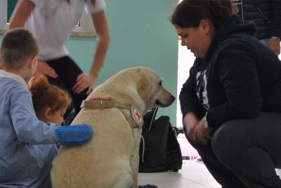 Una seduta di pet therapy