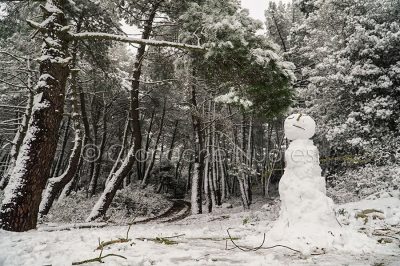 Nuoro. Pupazzo di neve sull'Ortobene (foto S.Novellu)