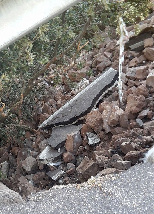 Chiusa al traffico per uno smottamento la strada tra Bortigali e Mulargia