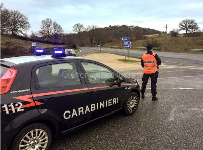 Un posto di blocco dei Carabinieri
