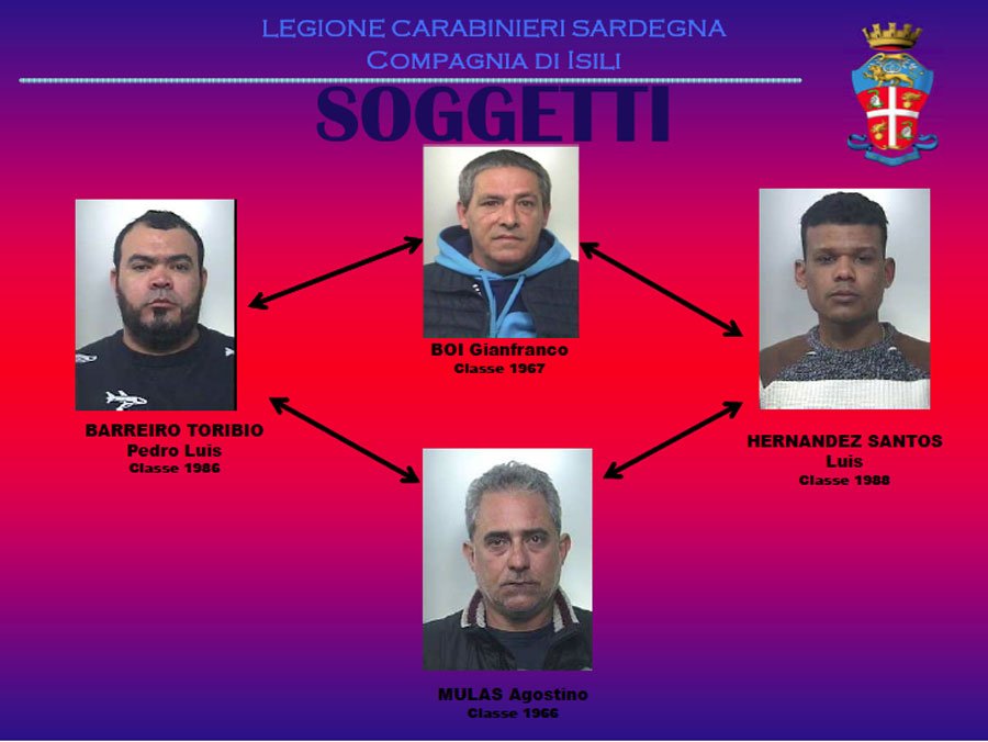 Nuoro. Sequestrata cocaina purissima per un valore di oltre un milione di euro: quattro arresti