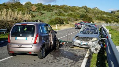 La scena della tragedia sulla SS 129 (foto S.Novellu)