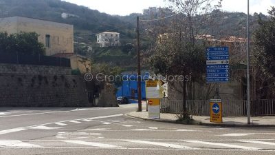Chiusura al traffico per lavori di via Mughina (foto S.Novellu)