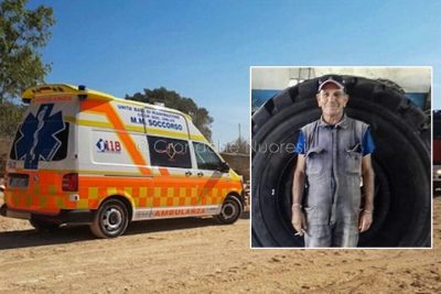 Nel riquadro Cosimo Dessena, l'operaio vittima di un incidente sul lavoro
