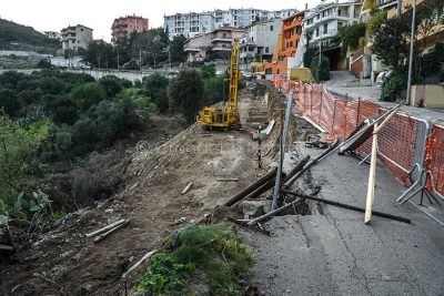 Lo stato dei lavori in via Mughina al 22 marzo (foto S.Novellu)