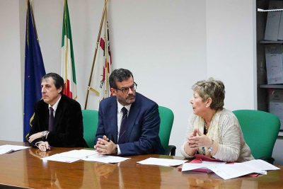 La conferenza con gli assessori Arru e Mura