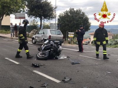 La moto dopo l'incidente
