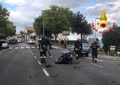 La moto dopo l'incidente