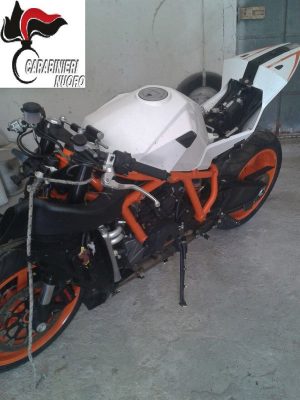 La moto KTM rubata rinvenuta nelle campagne di Urzulei