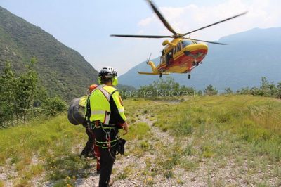 Un intervento dell'elisoccorso del Corpo Nazionale Soccorso Alpino e Speleologico