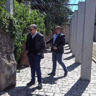 Gli assessori Cocco e Belloi durante un sopralluogo in p.zza Satta