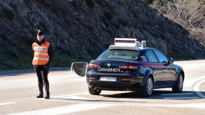 Un posto di blocco dei Carabinieri