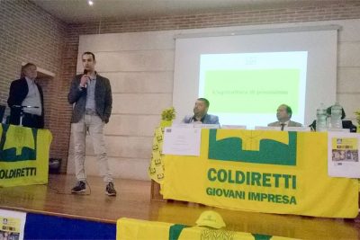 I rappresentanti di Coldiretti durante l'a presentazione delle nuove tecnologie in agricoltura