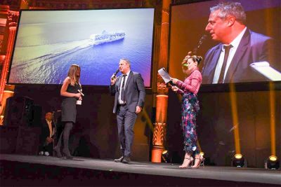 il responsabile commerciale della Tirrenia Roberto Patrizi nel corso della cerimonia