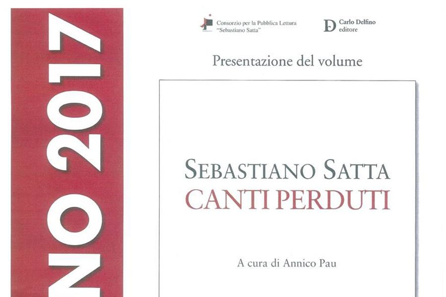 Biblioteca Satta: lunedì presentazione del libro Sebastiano Satta “Canti perduti” a cura di Annico Pau