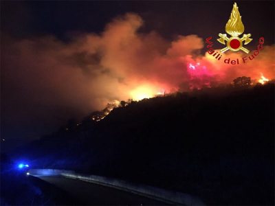 In rogo nelle campagne di Budoni