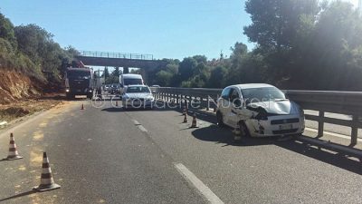 La Fiat Punto dopo l'incidente