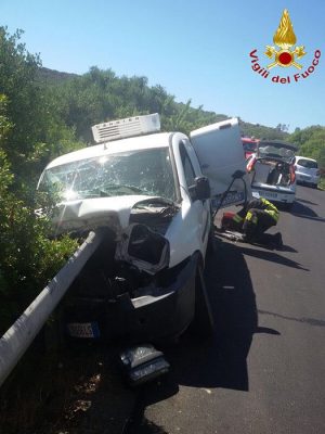 La Fiat Doblo dopo l'incidente