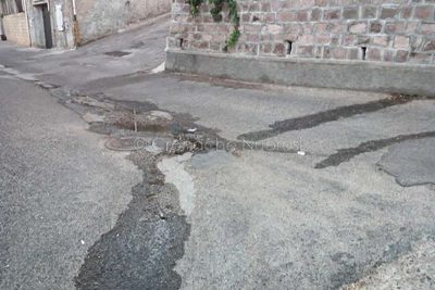 Orani, la perdita fognaria in via Borrotzu