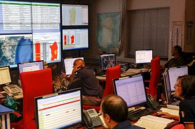 La sala operativa della Protezione civile