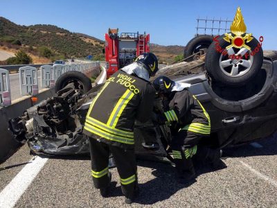 La scena dell'incidente sulla 131 DCN