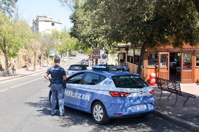 Polizia sul luogo dell'aggressione