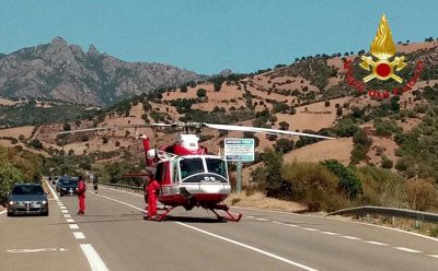 L'Elisoccorso sul luogo dell'incidente