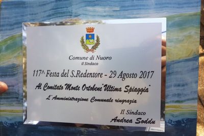 La targa consegnata al Comitato