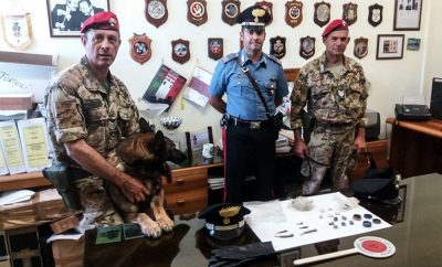 La droga recuperata dai Carabinieri