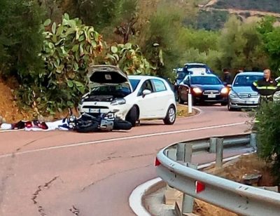 La scena dell'incidente mortale a Ilbono